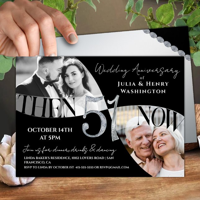 Invitación Modern Sophisticated 51st Wedding Anniversary (Subido por el creador)