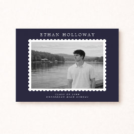 Invitación Modern Stamp Style Photo Graduation Announcement