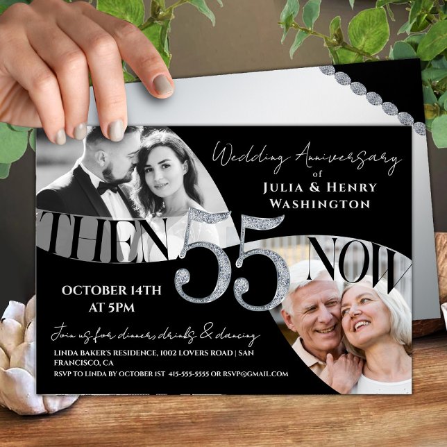 Invitación Modern Statement 55th Wedding Anniversary (Subido por el creador)