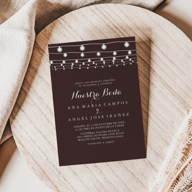 Invitación Modern String Lights Nuestra Boda Boda (Subido por el creador)