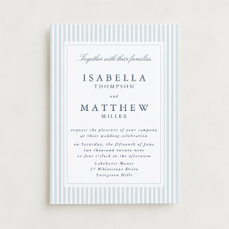 Invitación Modern Striped Wedding Invitation Geometric Frame