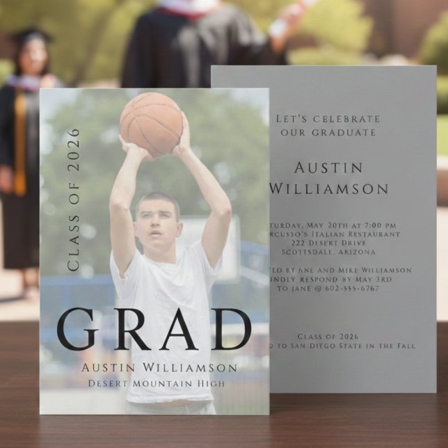 Invitación Modern Stylish Photo Graduation Invitation (Subido por el creador)