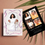 Invitación Modern Stylish Ribbon Frame Photo Birthday<br><div class="desc">Celebrate in style with this chic pink ribbon frame birthday invitation featuring a bold hand-painted frame, soft textured background, and a large customizable photo. The elegant layout works beautifully for milestone birthdays like 30th, 40th, 50th, or any age worth celebrating. Personalize the name, age, and party details to create a...</div>