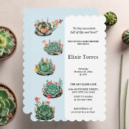 Invitación Modern Succulent Cactus Baby Shower