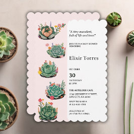 Invitación Modern Succulent Cactus Baby Shower