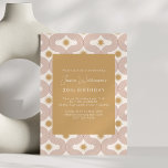 Invitación Modern Sun Moon Line Terracotta Gold 30th Birthday<br><div class="desc">Modern and aesthetic,  this celestial 30th birthday invitation features a sun and moon geometric lines pattern in terracotta and gold. *age can be easily changed</div>