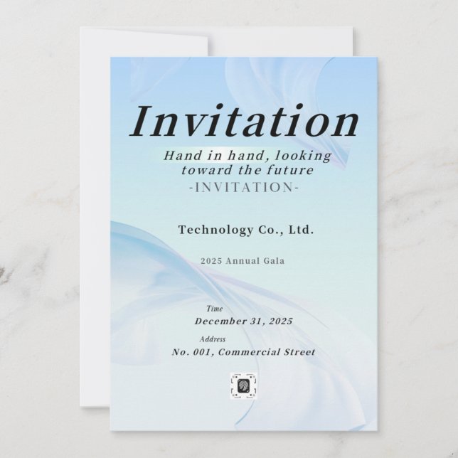 Invitación Modern Tech Light Blue Corporate Gala Invitation – (Anverso)