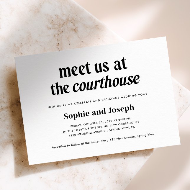 Invitación Modern Text | Courthouse Wedding Elopement (Subido por el creador)