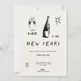 Invitación Modern Toast to the New Year 2026 Bold Typo