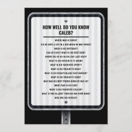 Invitación Modern traffic sign quiz party game