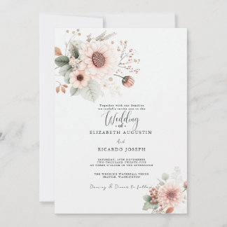 Invitación Modern Trendy Dusty Rose Blush Wedding  Invitation