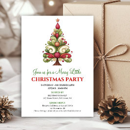 Invitación Modern unique Christmas tree holiday party invite