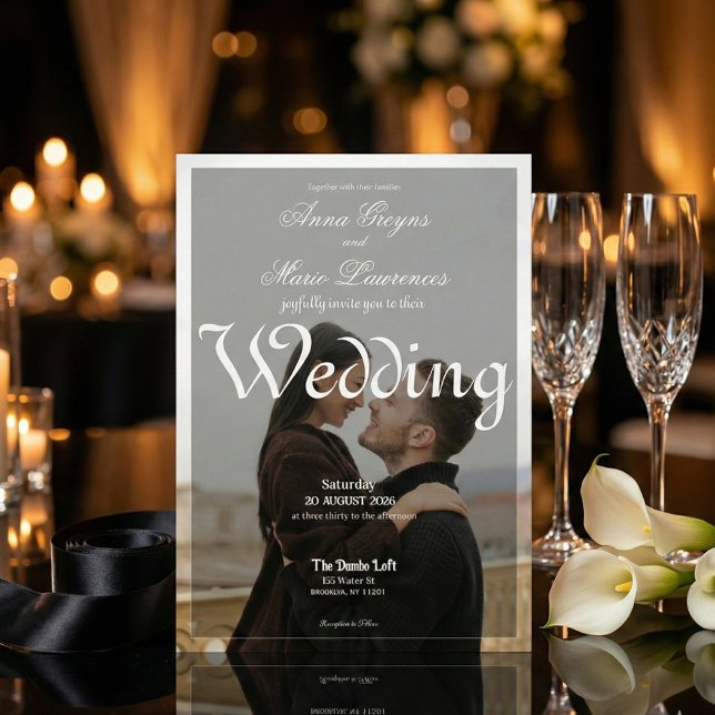 Invitación Modern Urban Minimalist Photo Overlay Calligraphy (Subido por el creador)