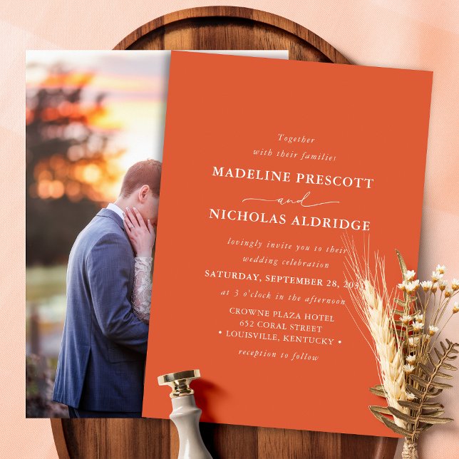 Invitación Modern Verona Sunset Simple Photo Boda (Subido por el creador)