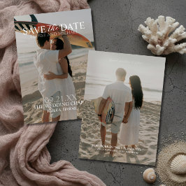 Invitación Modern Vertical Double-sided Photo Save The Date