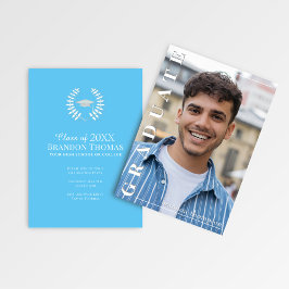 Invitación Modern Vertical Name Graduation Photo Announcement