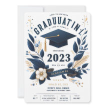 Modern Vertical Photo Graduation Invitation class