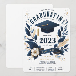 Invitación Modern Vertical Photo Graduation Invitation class