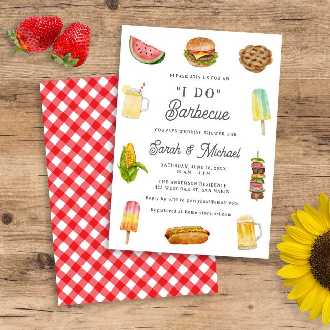 Invitación Modern Watercolor Barbecue BBQ Wedding Shower (Subido por el creador)