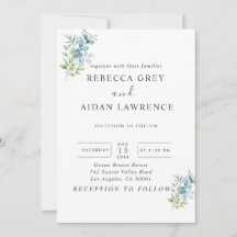 Modern Watercolor Eucalyptus Greenery Wedding