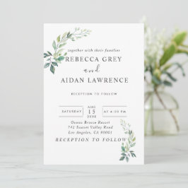 Invitación Modern Watercolor Eucalyptus Leaves Greenery