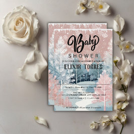 Invitación Modern Watercolor Winter Wonderland Baby Shower