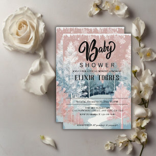 Invitación Modern Watercolor Winter Wonderland Baby Shower