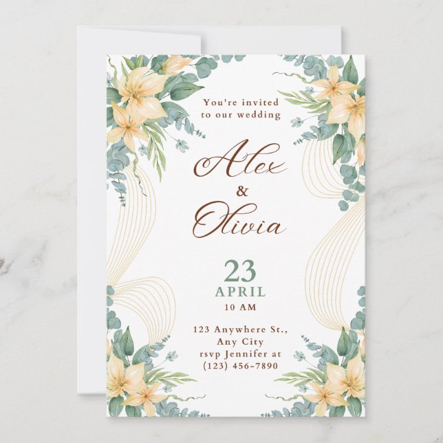 Invitación Modern Wedding Invitation Elegant Minimal Layout (Anverso)