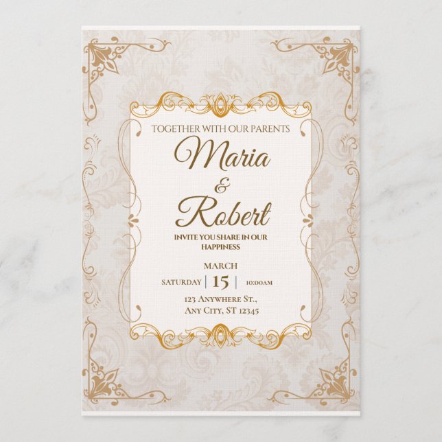 Invitación Modern Wedding Invitation | Elegant Romantic  (Anverso)