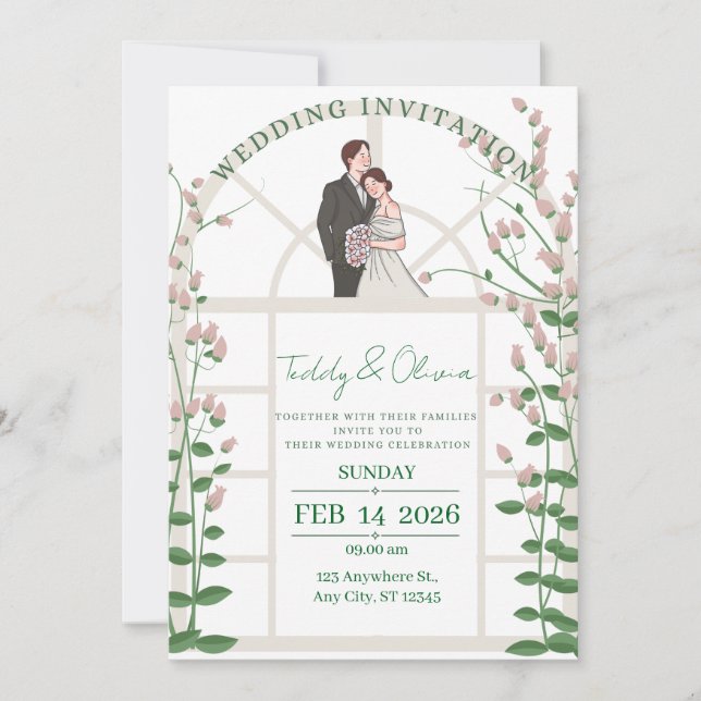 Invitación Modern Wedding Invitation Suite (Anverso)