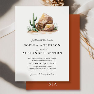 Invitación Modern Western Desert Cactus Boda