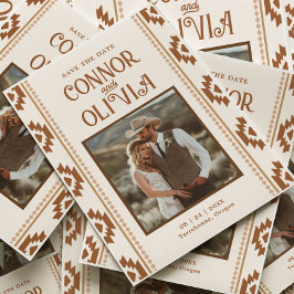 Invitación Modern Western Photo Save the Date Card