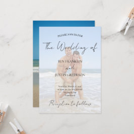 Invitación Modern White Overlay Photo Minimalist Elegant