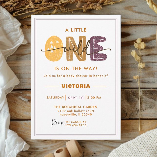 Invitación Modern Wild One Baby Shower Photo (Subido por el creador)