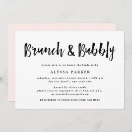 Invitación Modern Wish | Brunch negro y blanco y burbuja