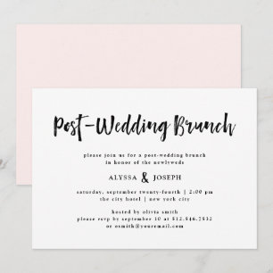 Invitación Modern Wish   Brunch posterior al Boda Negro y bla