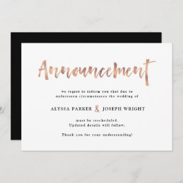Invitación Modern Wish | Cancelación o postergación del Boda