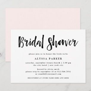 Invitación Modern Wish   Ducha de novia negra y blanca