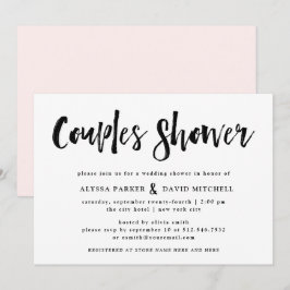 Invitación Modern Wish | Ducha de parejas negras y blancas