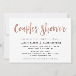 Invitación Modern Wish | Faux Rosa Gold Couples Shower