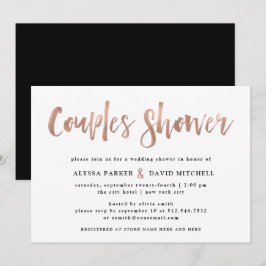 Invitación Modern Wish | Faux Rosa Gold Couples Shower
