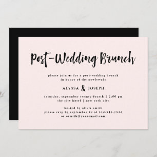Invitación Modern Wish   Post Boda Brunch Rubor Pink