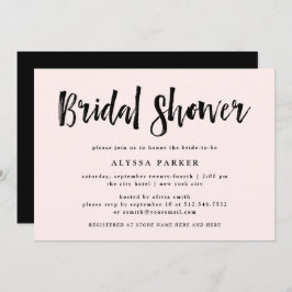 Invitación Modern Wish | Rubor Pink Bridal Shower
