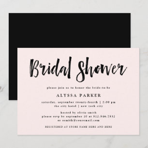 Invitación Modern Wish   Rubor Pink Bridal Shower