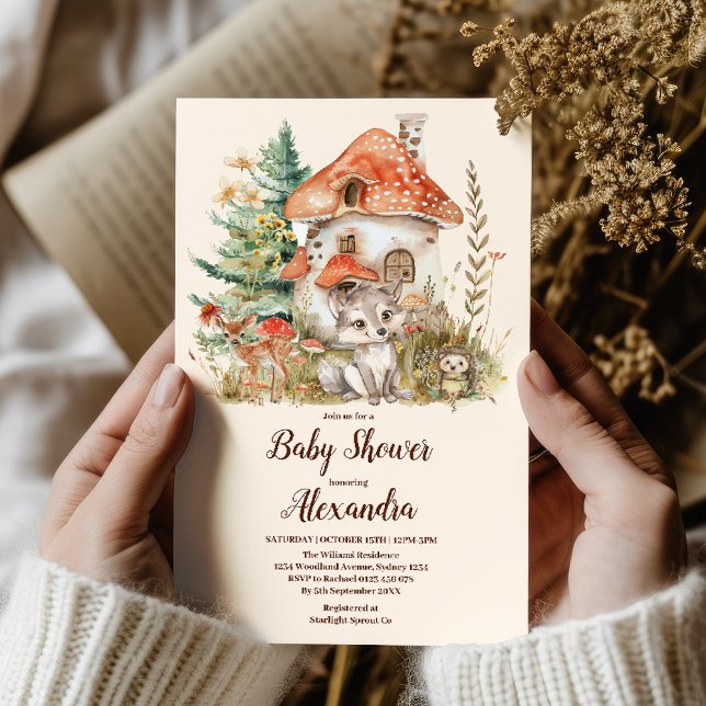 Invitación Modern Woodland Animals Forest Boy Baby Shower (Subido por el creador)