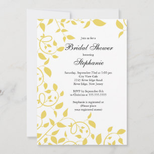 Invitación Modern Yellow Flower Bridal Shower Invitation