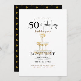 Invitación Moderna 50 y fabulosa fiesta de cumpleaños de Blac
