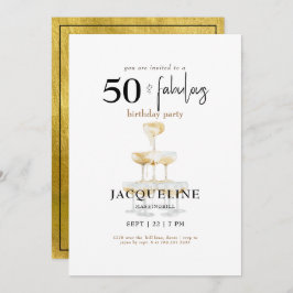 Invitación Moderna 50 y fabulosa Fiesta de cumpleaños de Cham