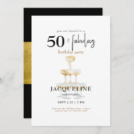 Invitación Moderna 50 y fabulosa fiesta de cumpleaños de Cham