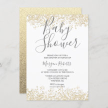 Invitación moderna a Baby Shower de Purpurina de o